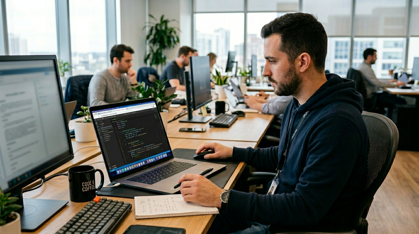 Orosan developer working on eDiscovery software